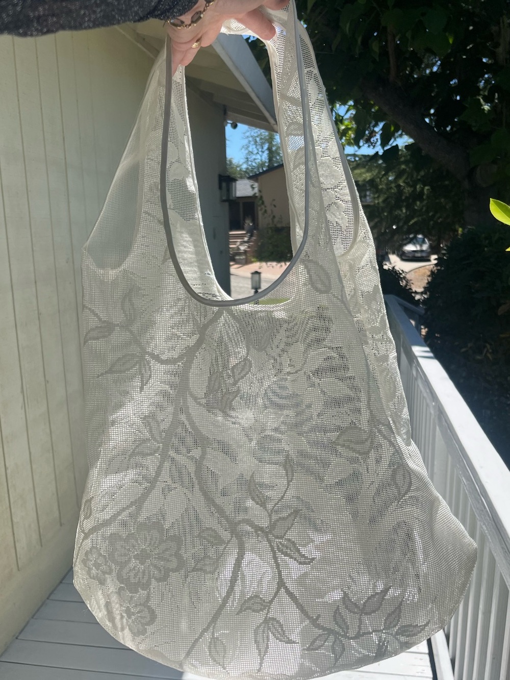Handmade Sheer White Vintage Lace Shoulder Bag - Picture 5 of 9